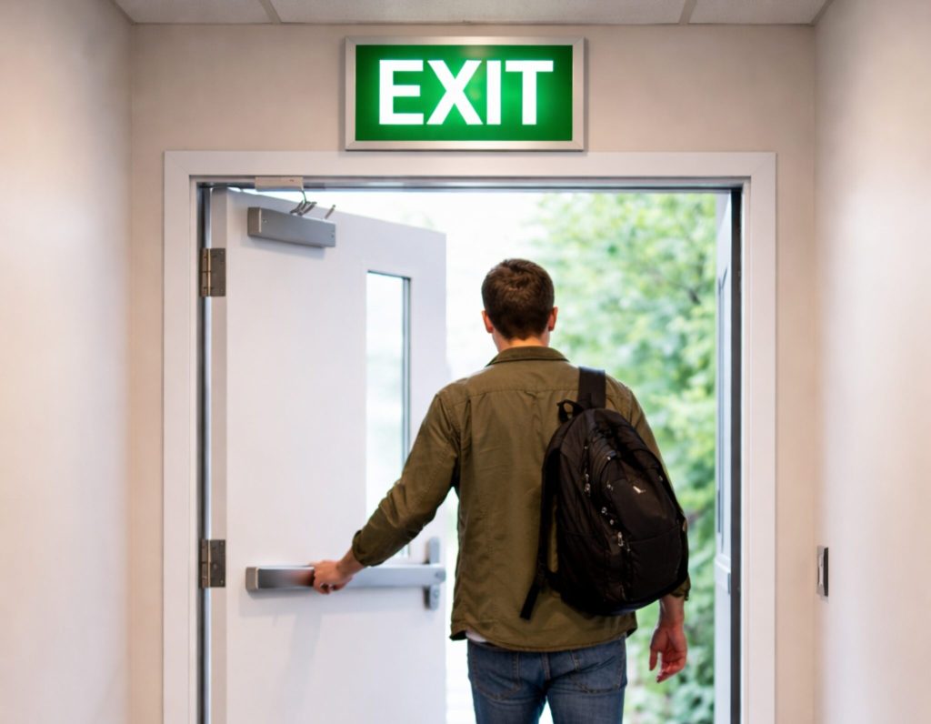 Exit door